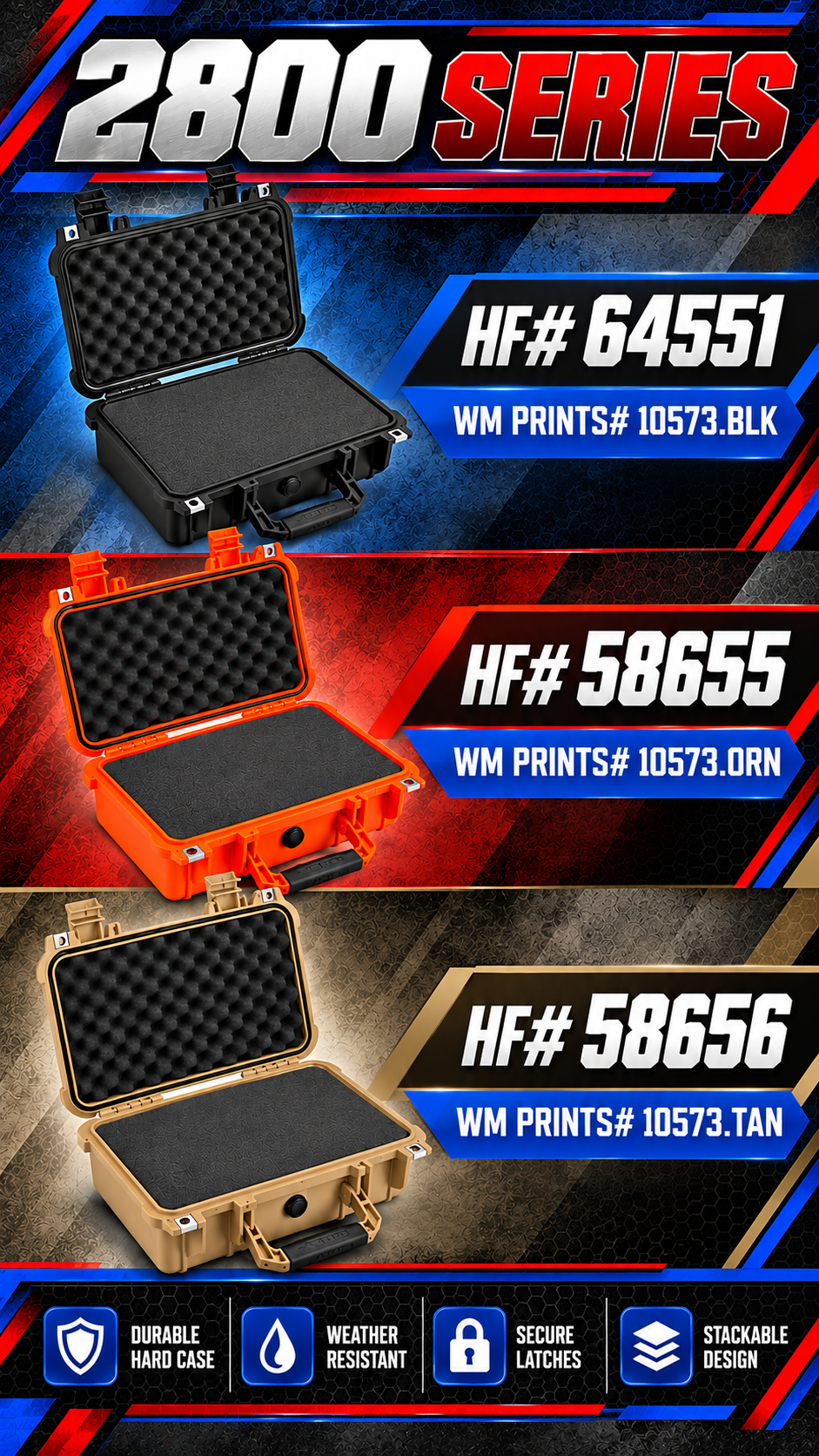 Apache 2800 Hard Case | Rugged Storage & Ammo Case | WM Prints