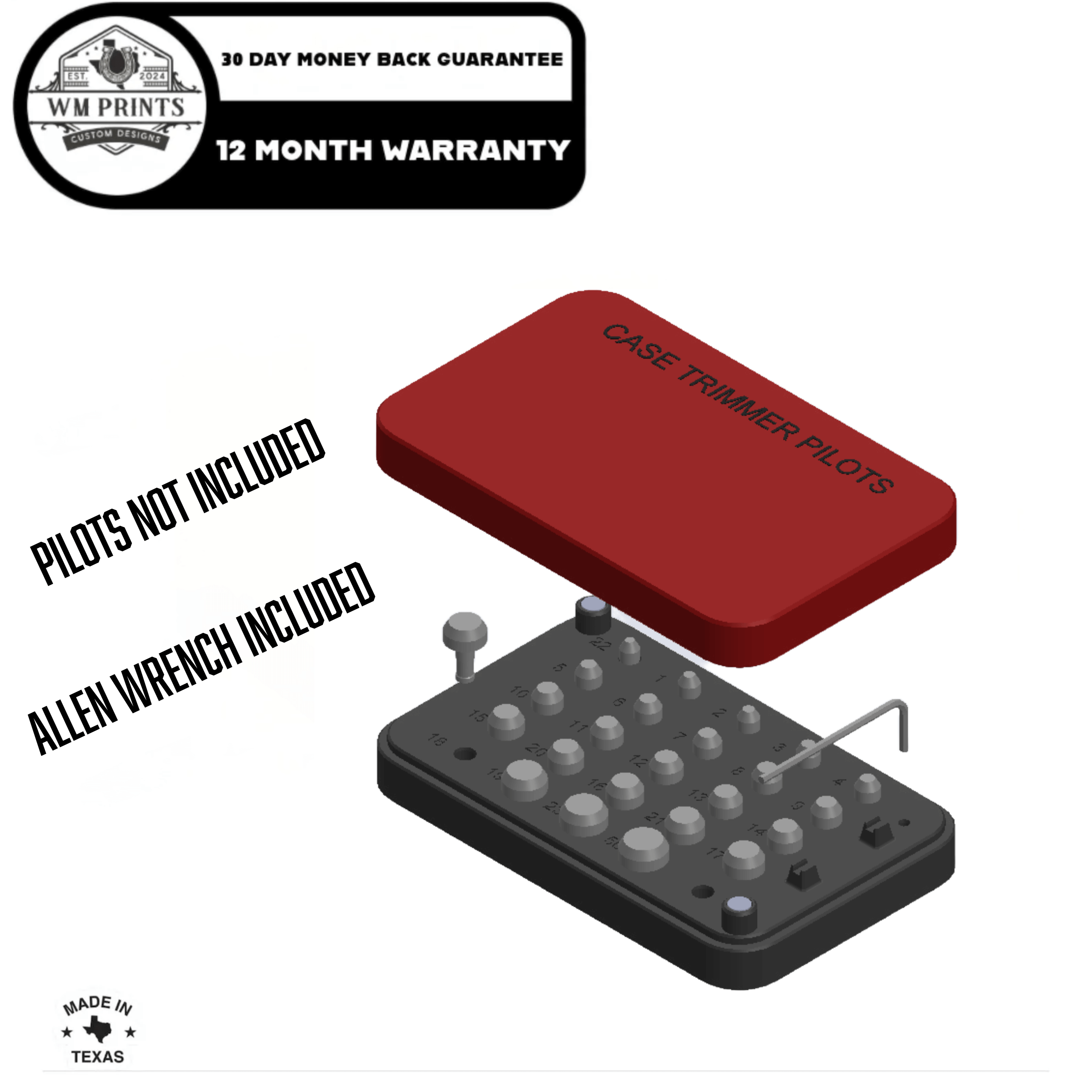 Hornady Pilot Trimmer Case Red and Black