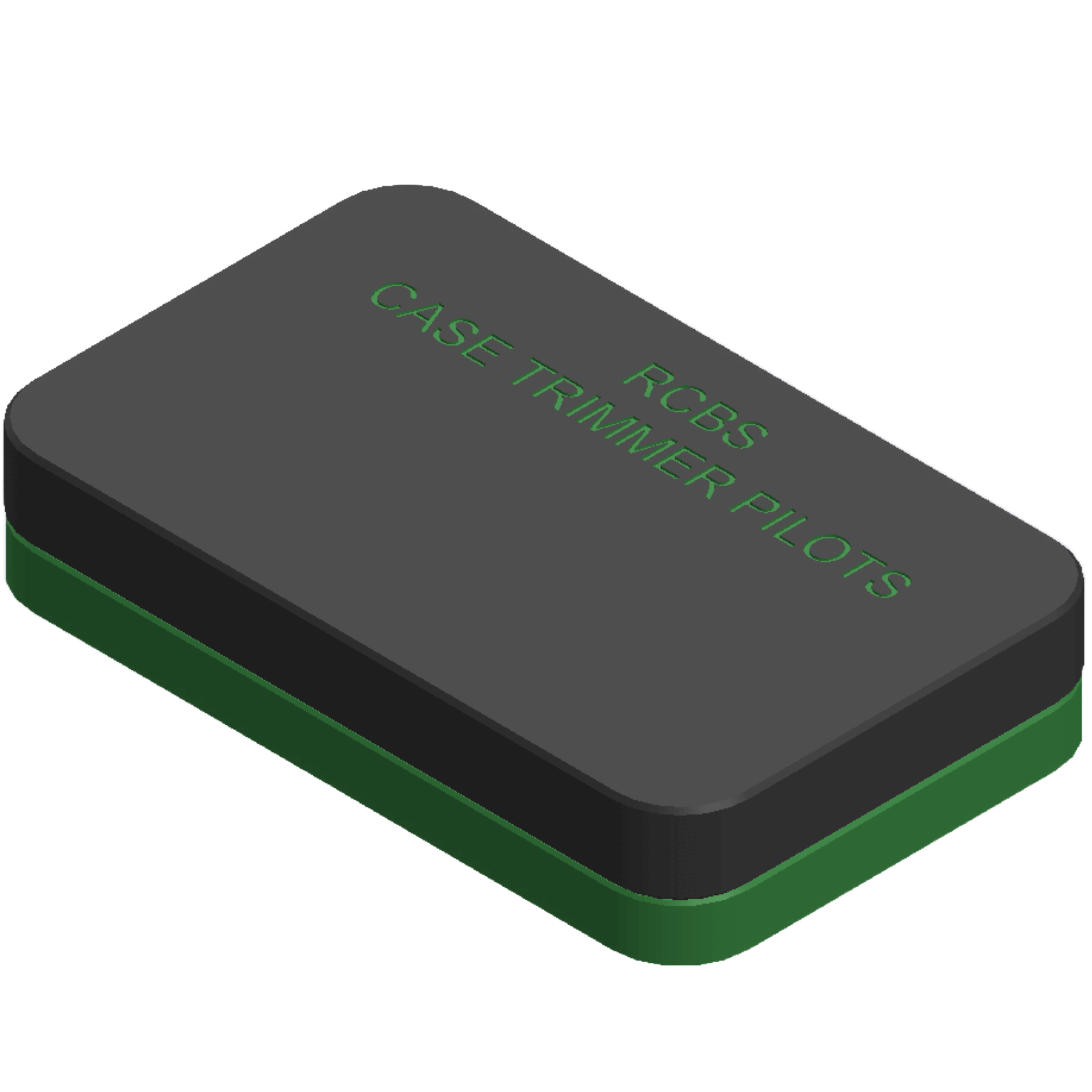 RCBS Case Trimmer Pilots Holder with magnetic lid and rubber feet, designed for Hornady pilots.