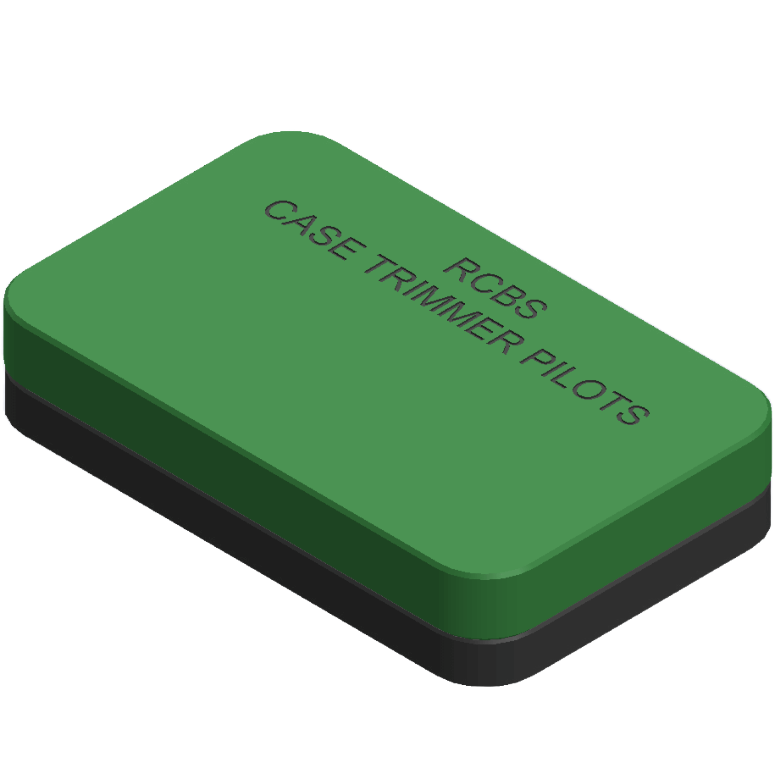 RCBS Case Trimmer Pilots Holder with magnetic lid and rubber feet, 3D printed, made in Texas.