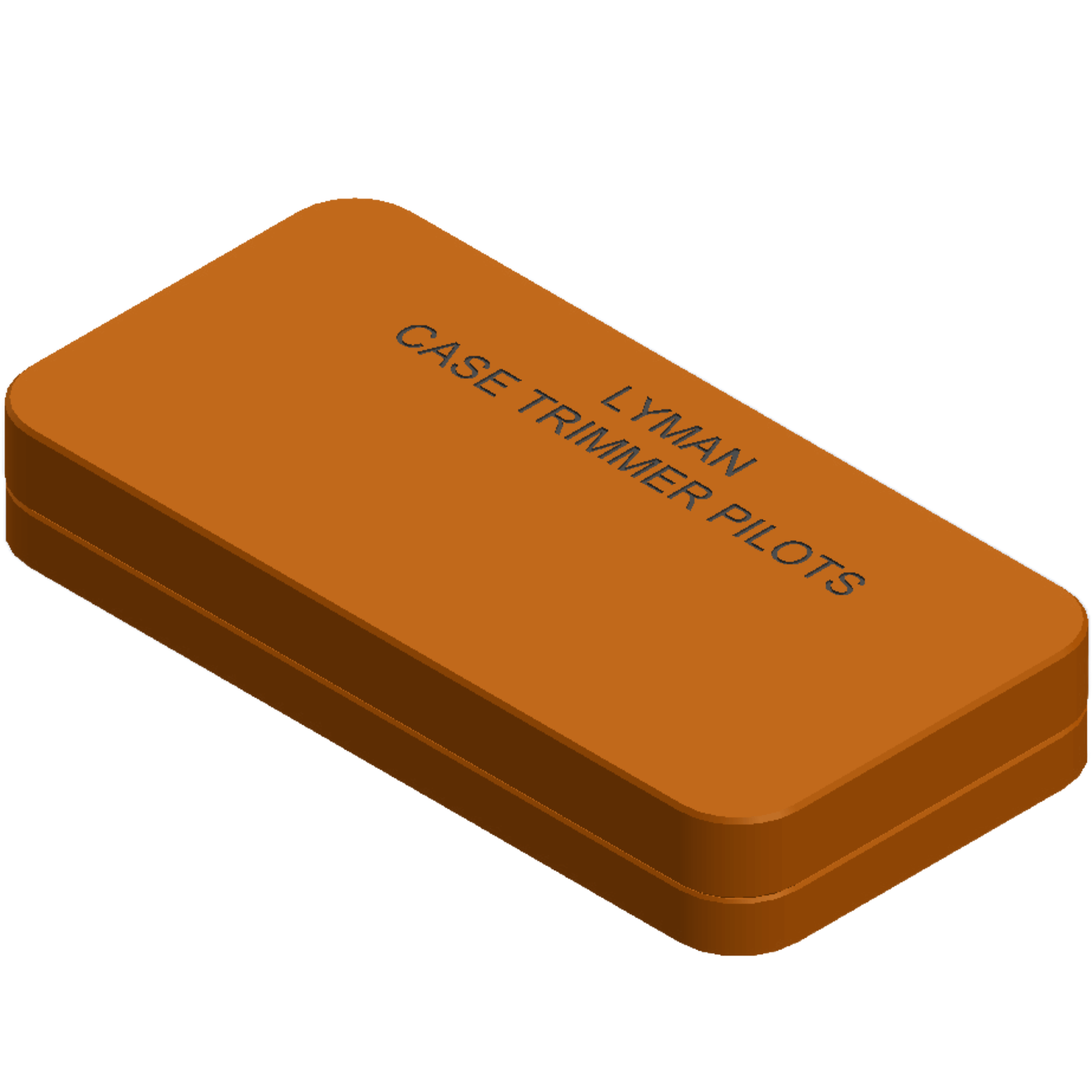 LYMAN Case Trimmer Pilots Holder with magnetic lid, designed for Hornady pilots, 3D printed, made in Texas.