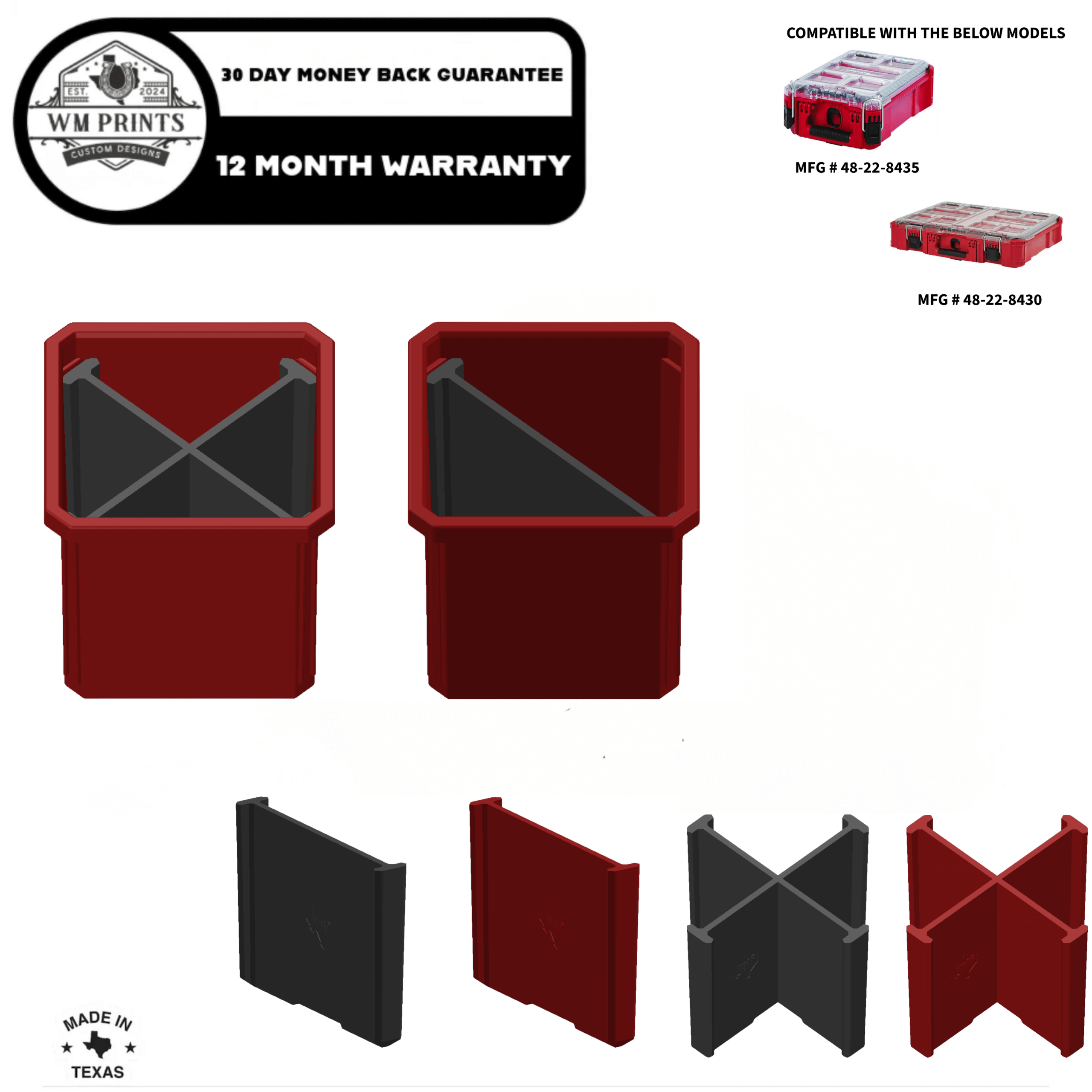 Milwaukee Packout Bin Divider Red