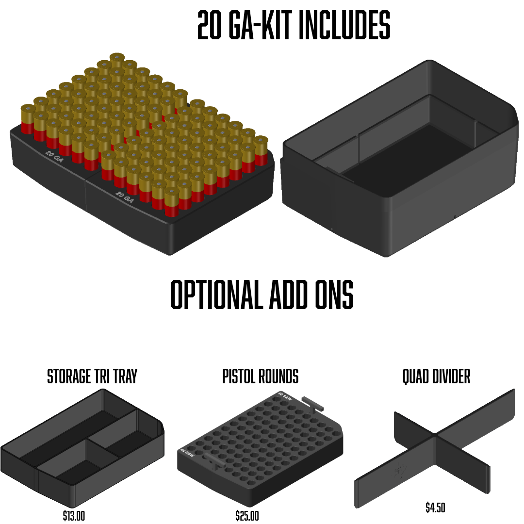 Pelican™ Vault V100 Ammo Insert kits.
