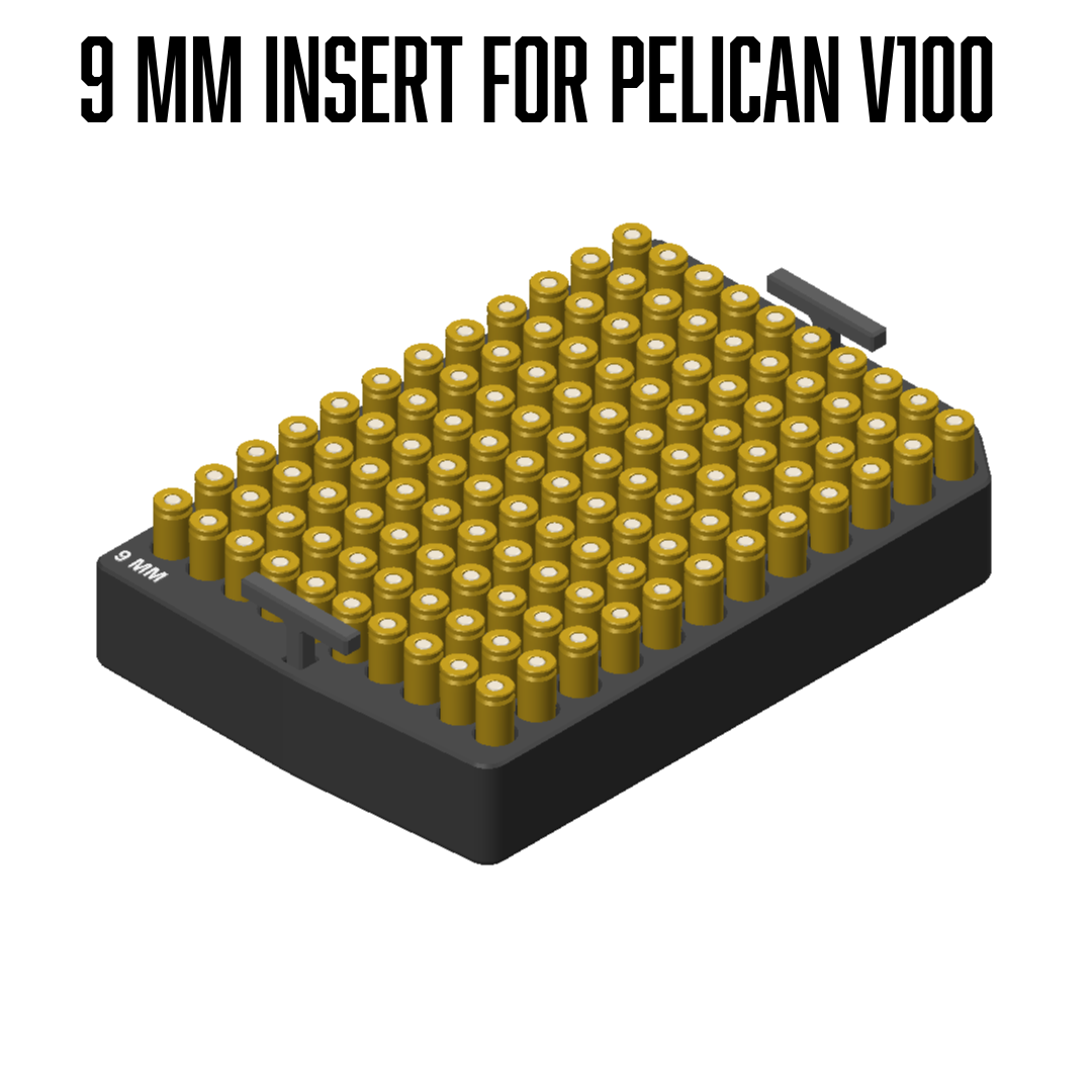 Vault by Pelican™ V100 Pistol Ammo Inserts, Tri-Tray and Dividers.