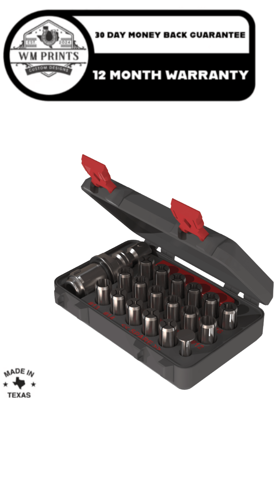 Hornady Bullet Puller and Collets Storage Case Gen 2 - WM Prints LLC