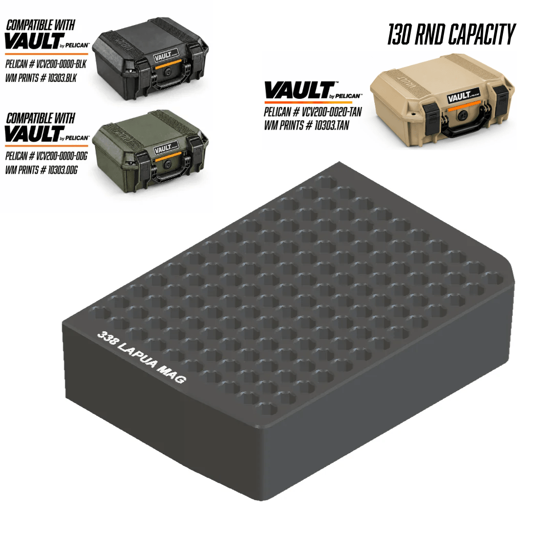 Made for Vault by Pelican™ V200 Left and Right Ammo inserts. - WM Prints LLC
