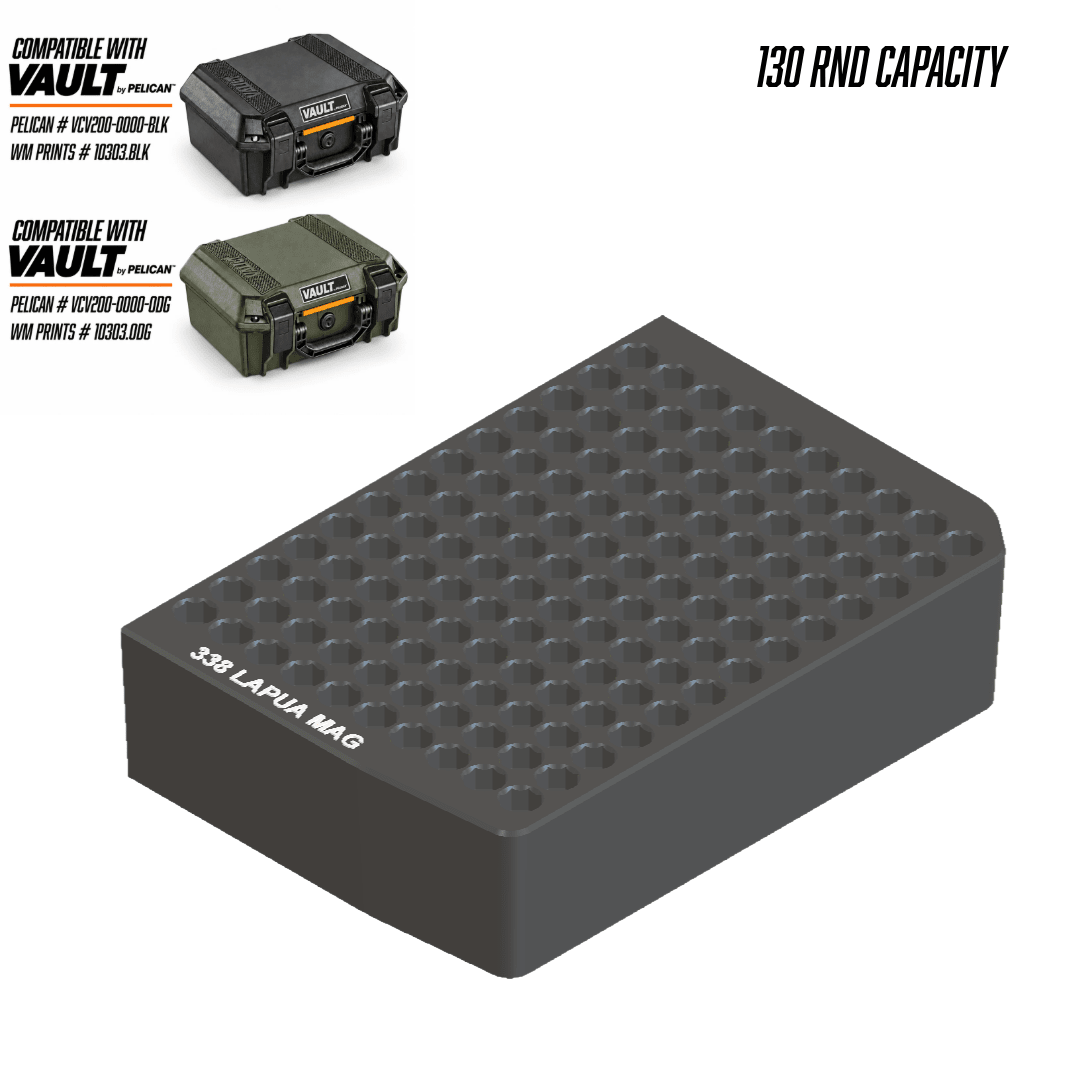 Made for Vault by Pelican™ V200 Left and Right Ammo inserts. - WM Prints LLC