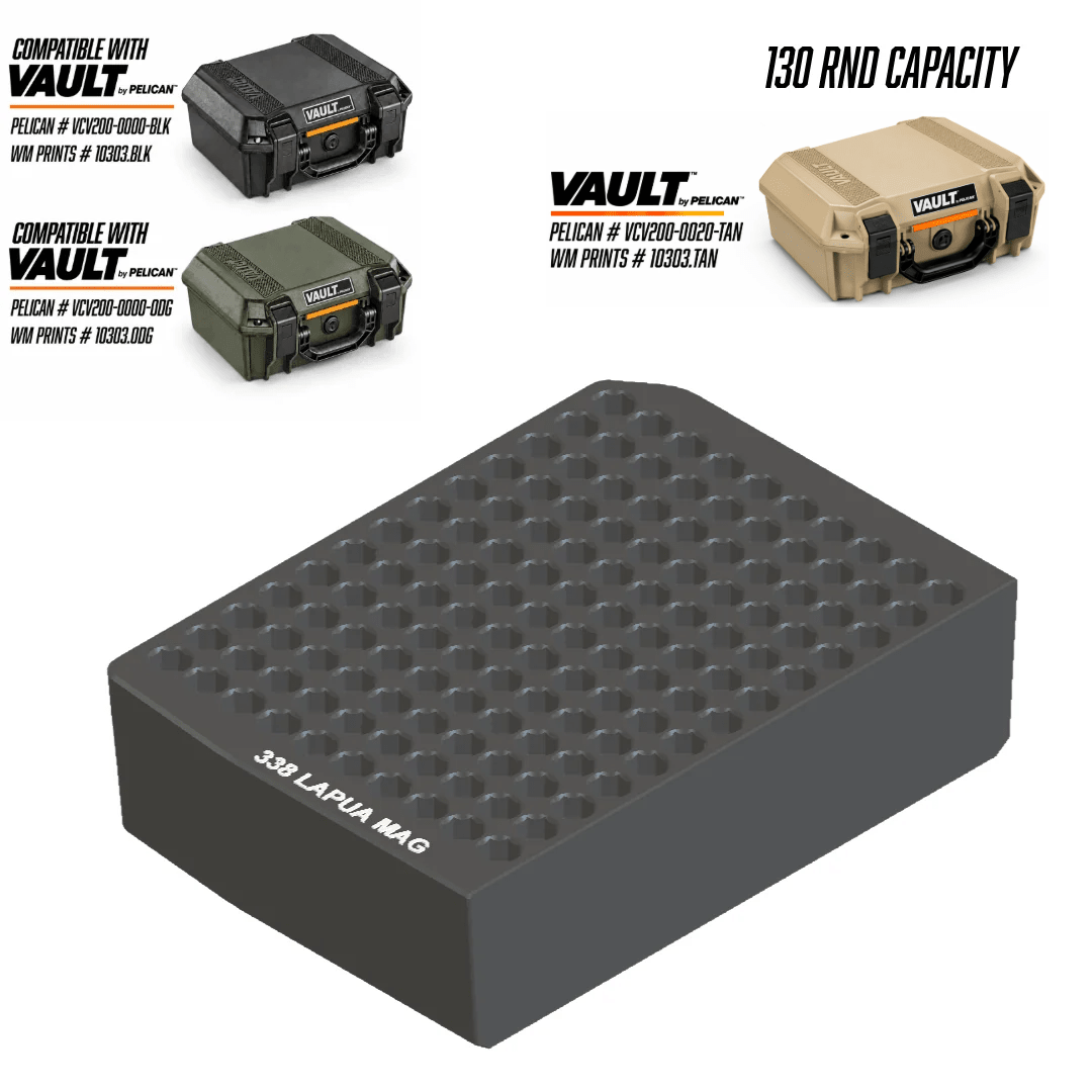 Made for Vault by Pelican™ V200 Left and Right Ammo inserts. - WM Prints LLC