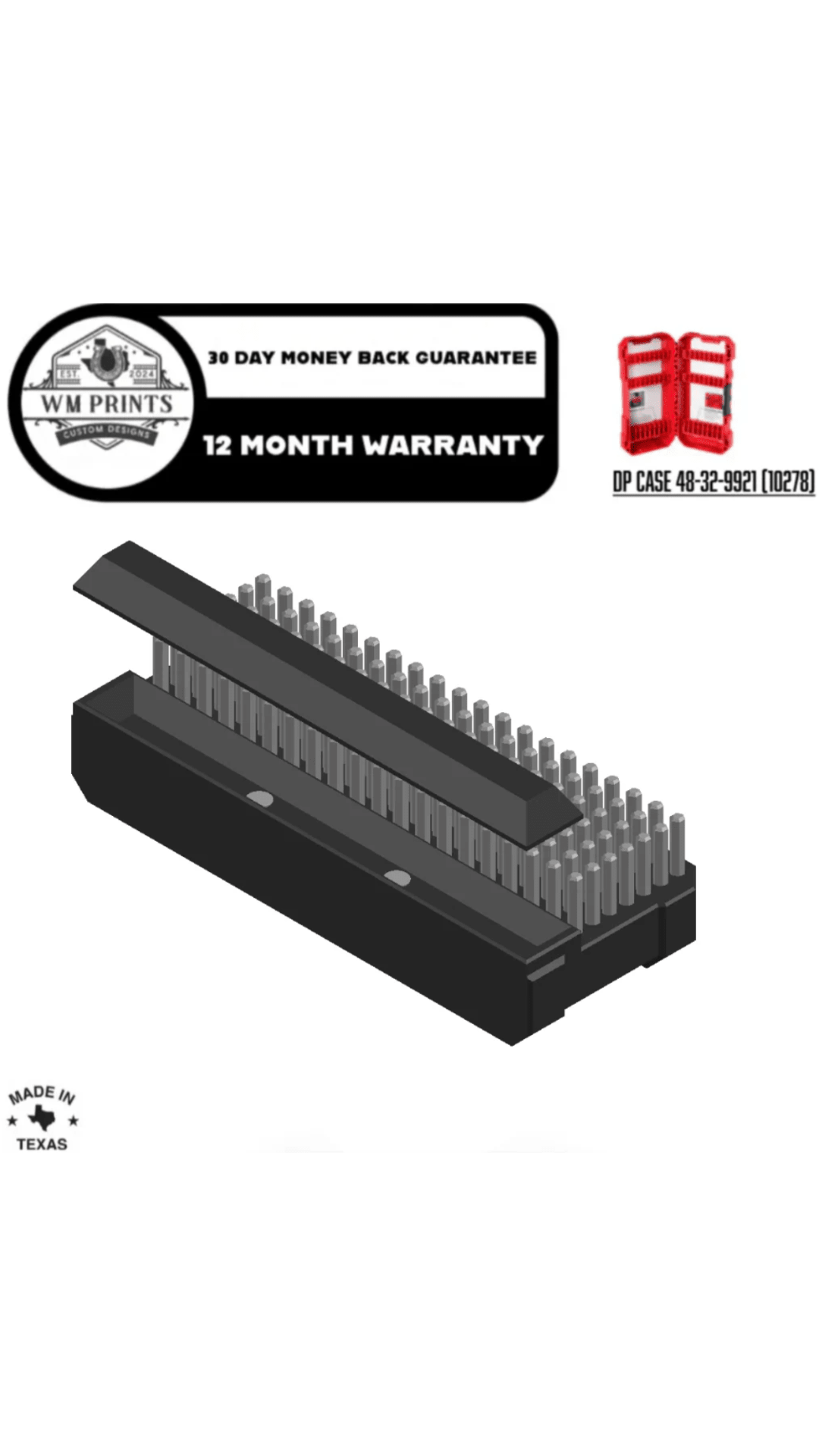 Milwaukee Shockwave™ Bit Holder with Magnetic Parts Tray - WM Prints LLC