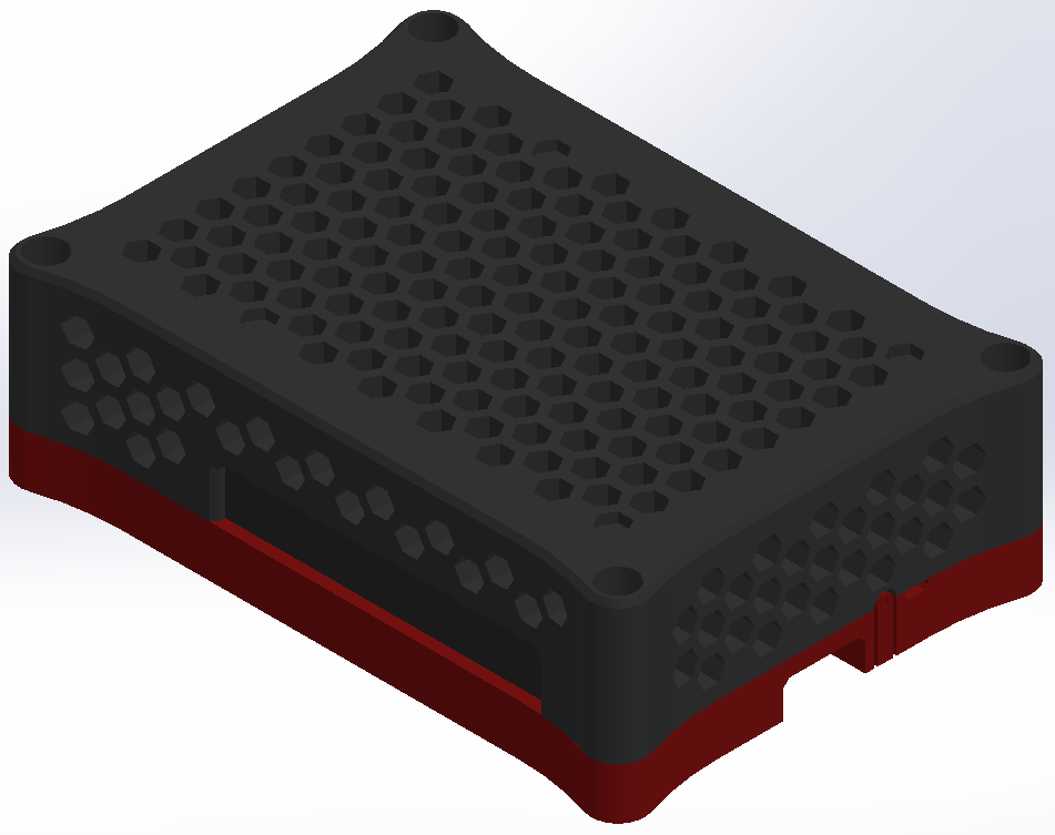 Raspberry PI 5 Case BLACK AND RED