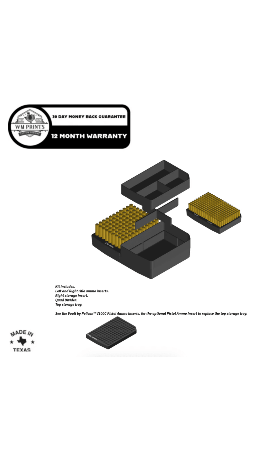 Pelican™ Vault V100 Rifle Range kits. - WM Prints LLC