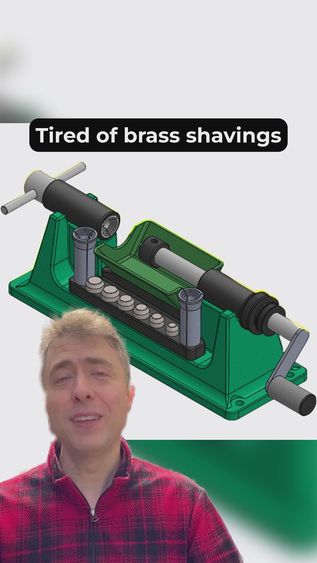 RCBS style brass case trimming catcher, collet style.