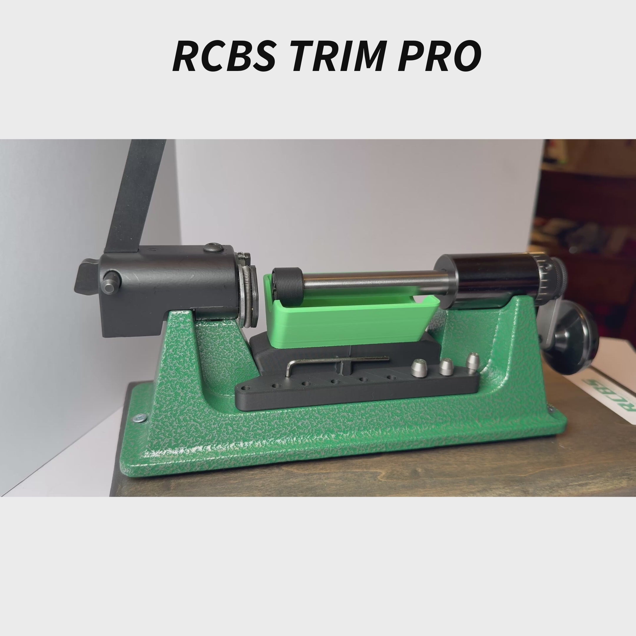 RCBS Trim Pro 2 case trimmer for efficient brass trimming and reloading organization.