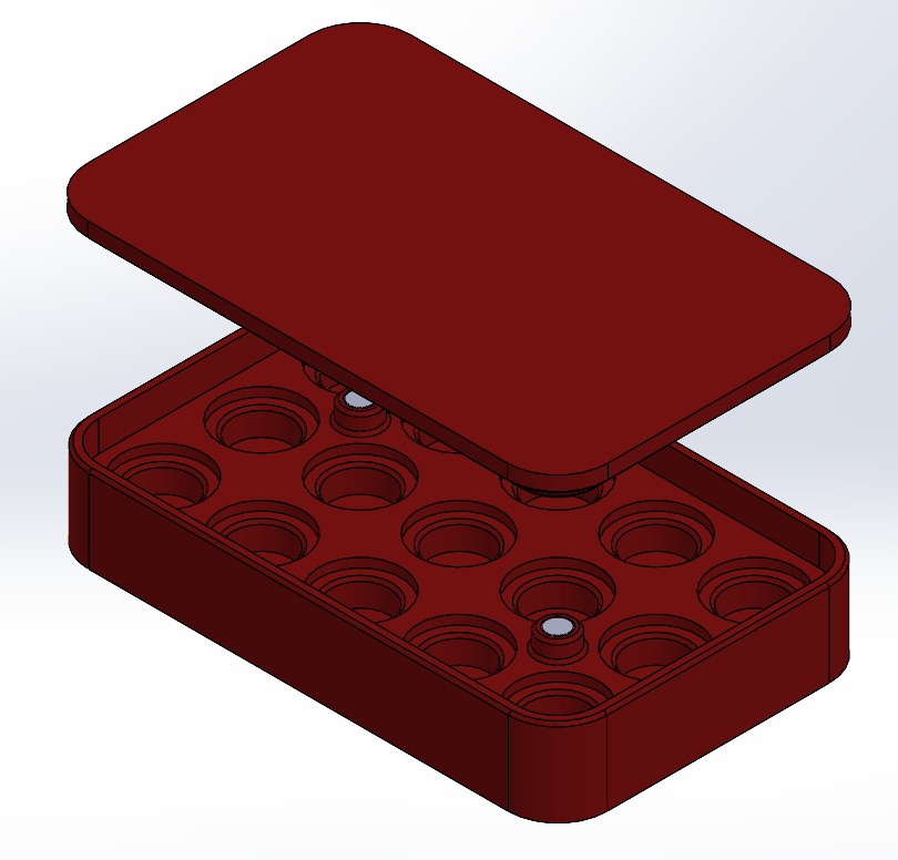 Shell Holder Case with magnetic lid.