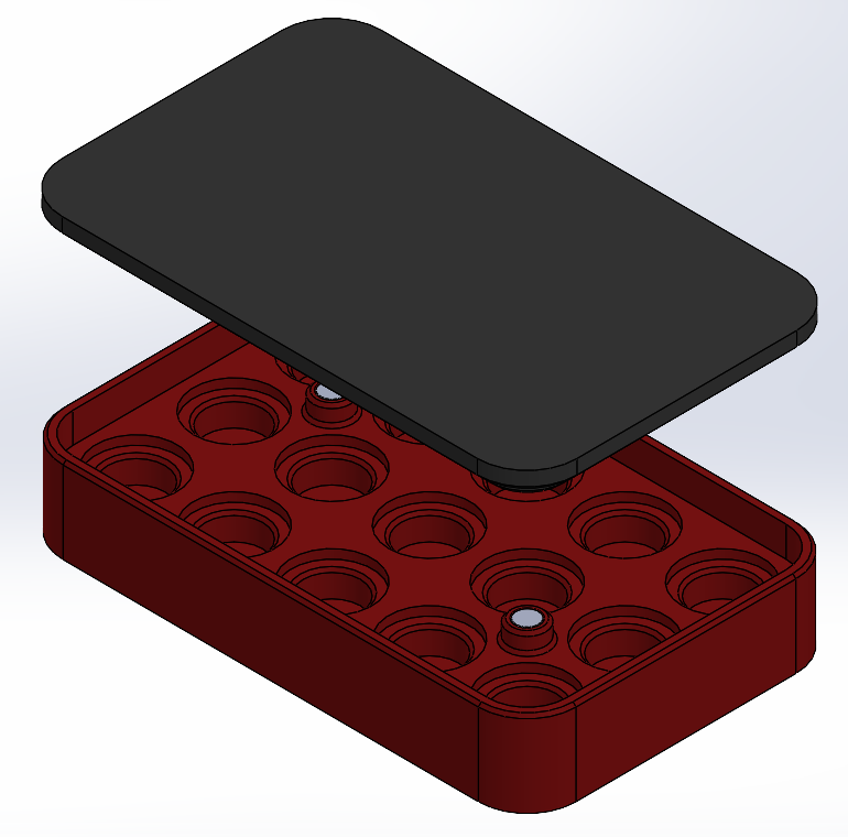 Shell Holder Case with magnetic lid.