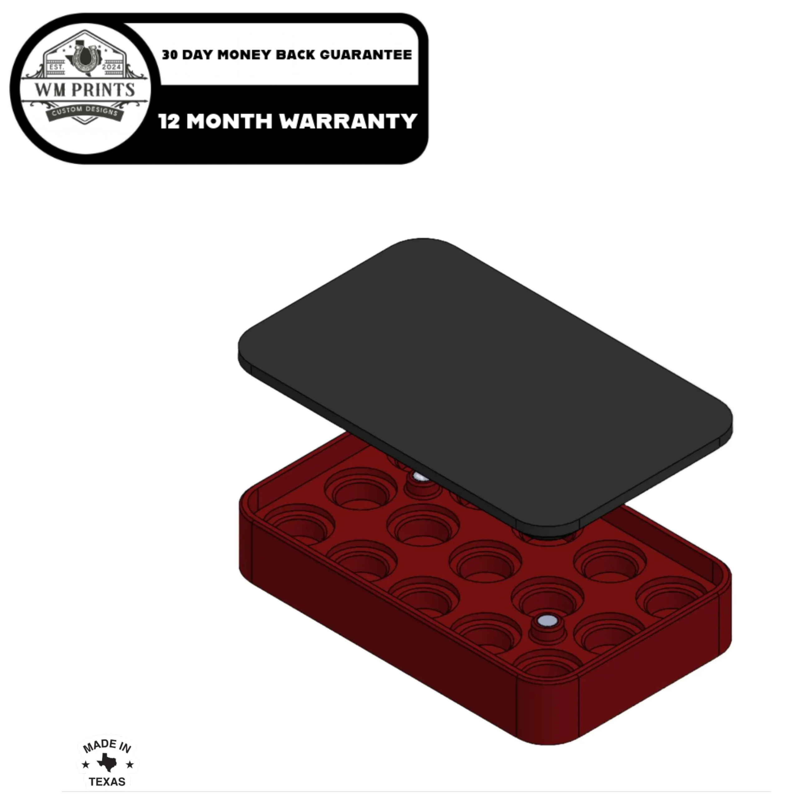 Shell Holder Case with magnetic lid.