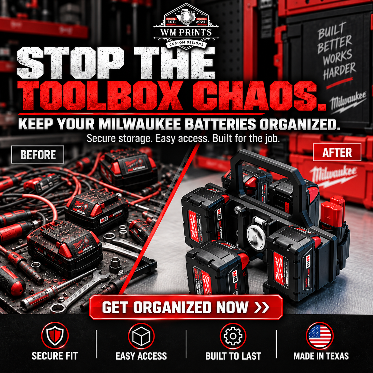 Milwaukee Battery Holders