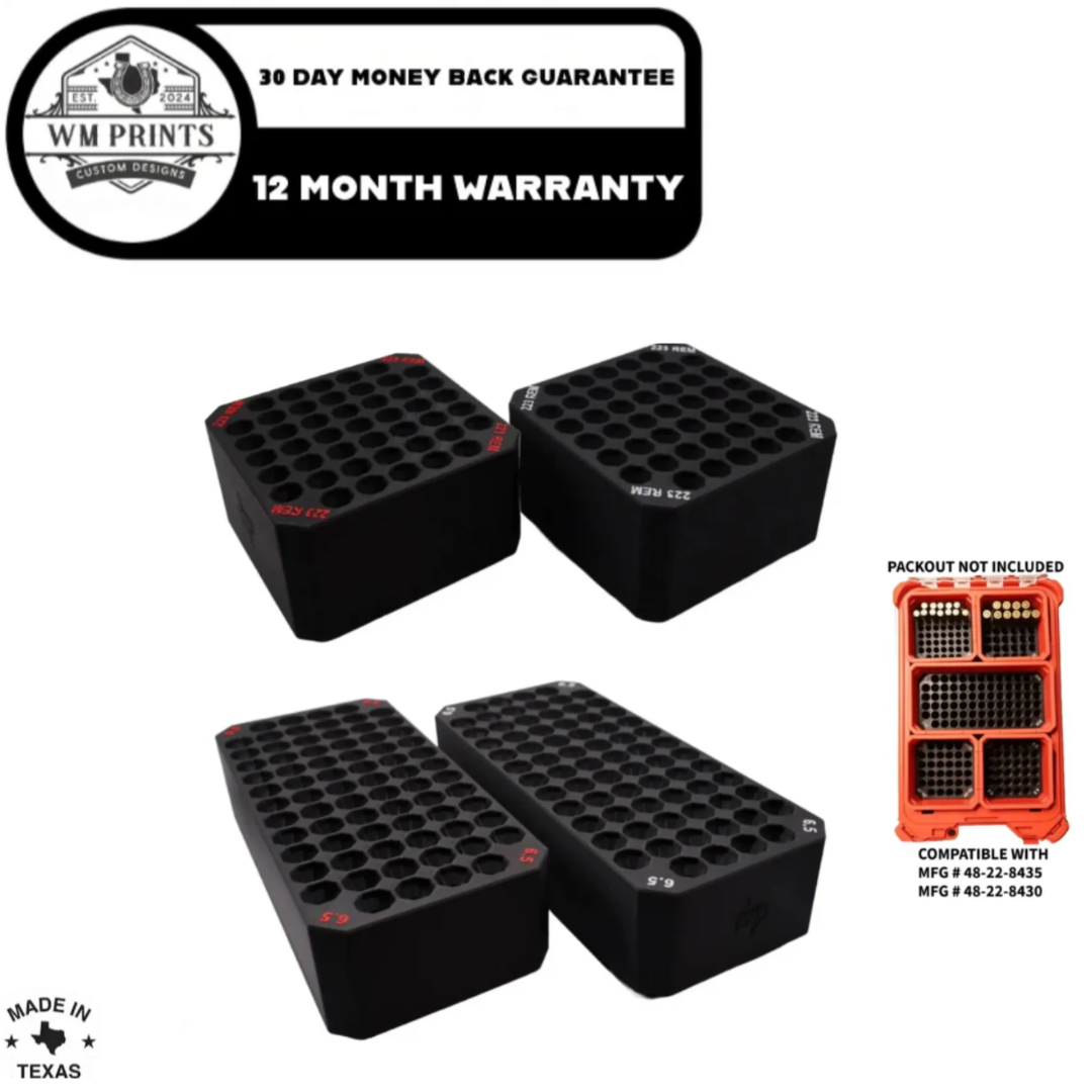 Milwaukee Packout ammo inserts.