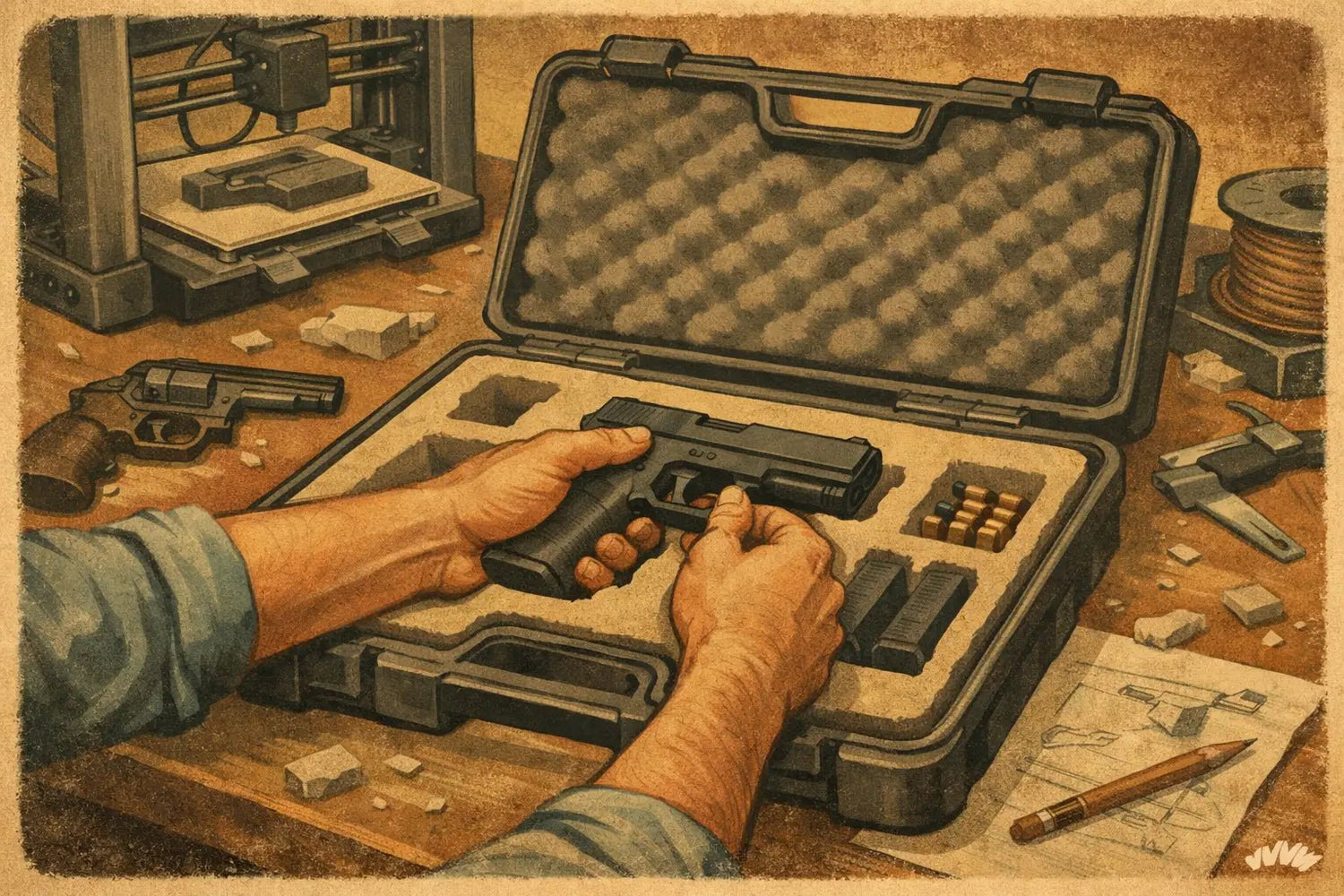 Custom 3D Printed Gun Case Insert Guide - WM Prints LLC