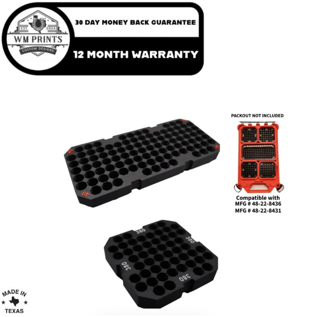 Improve Ammo Organization with Milwaukee Packout Ammo Inserts - WM Prints LLC