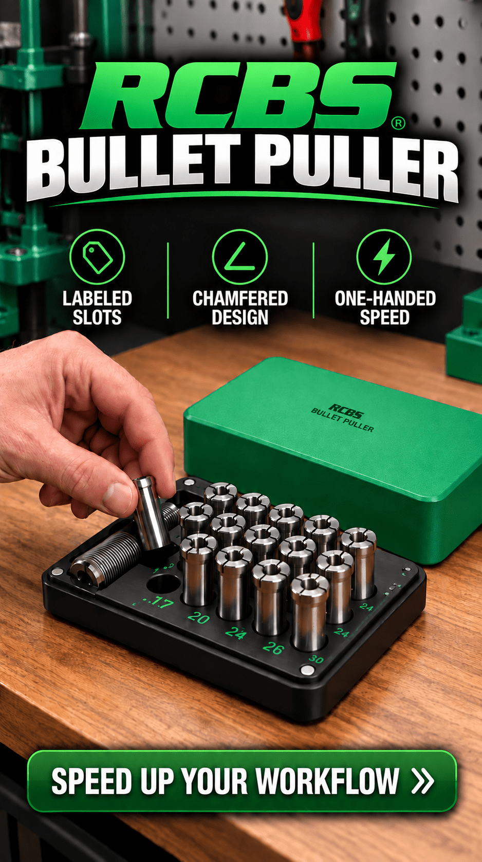 Maximize Your Efficiency with the Ultimate Bullet Storage Solution: The Made for RCBS Bullet Puller and Collets Case - WM Prints LLC