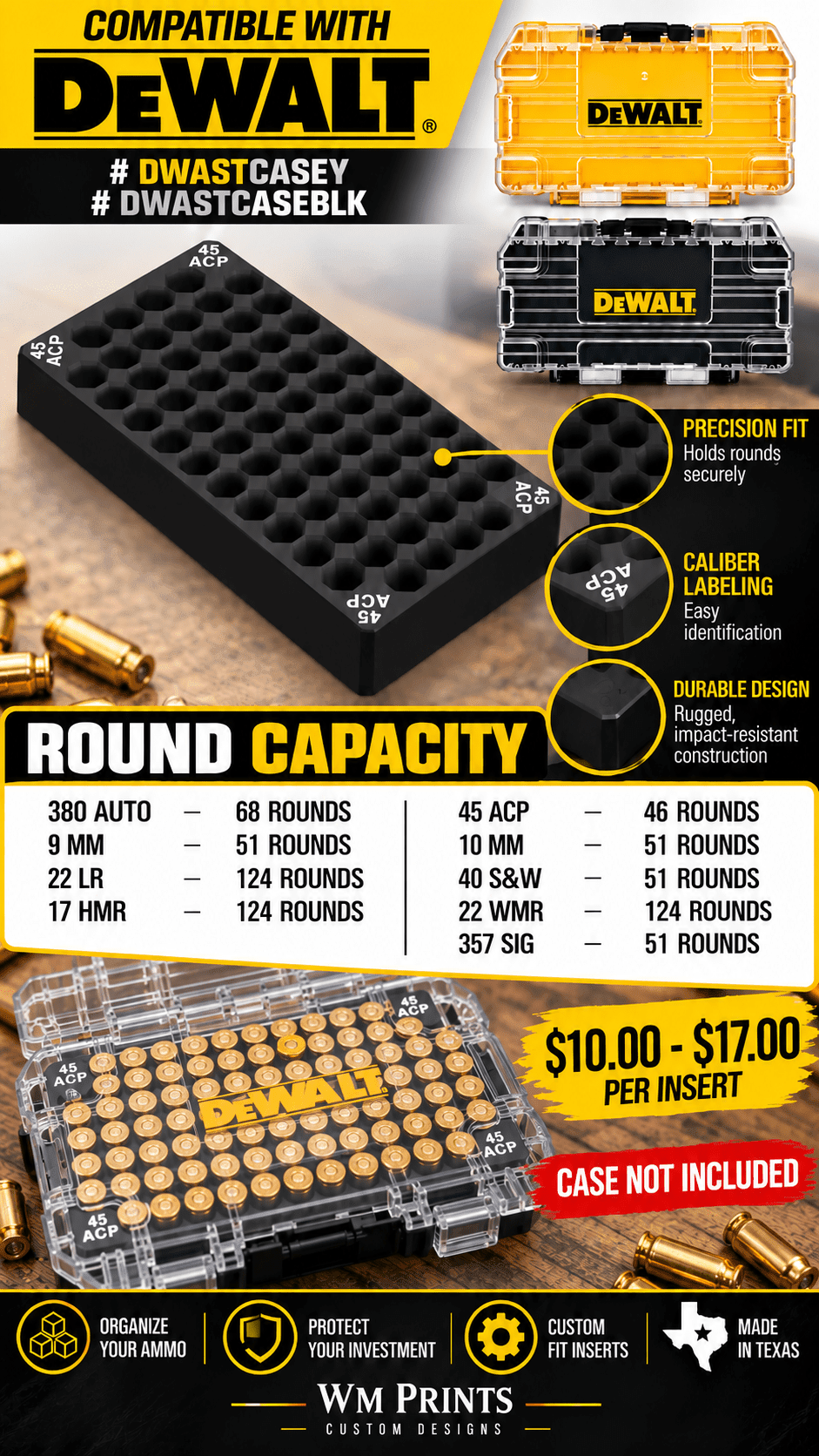 Organize Your Ammo Efficiently with the DeWalt Toughcase Compatible Inserts - WM Prints LLC