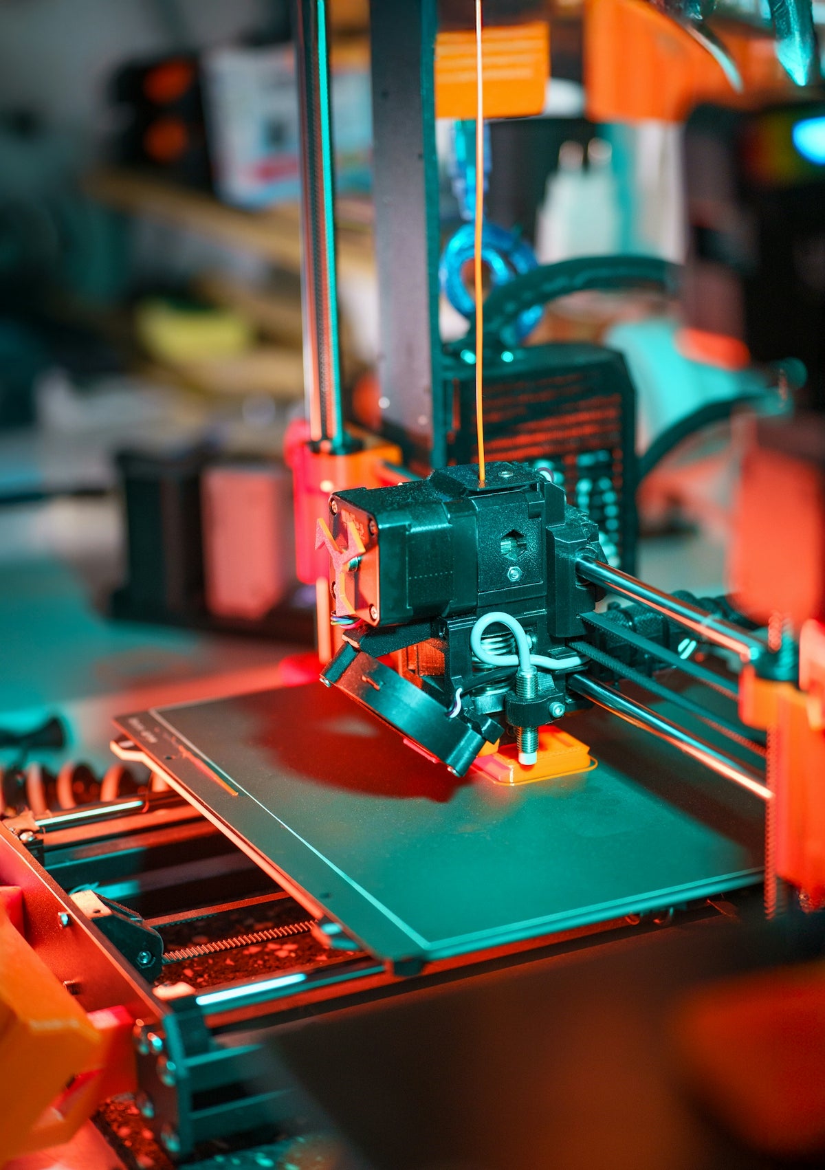 A close up of a 3D printer machine