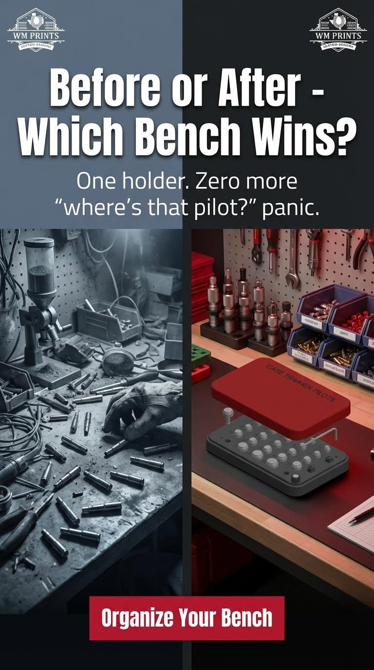 Precision Reloading Made Easy with the Hornady Case Trimmer Pilots Holder - WM Prints LLC