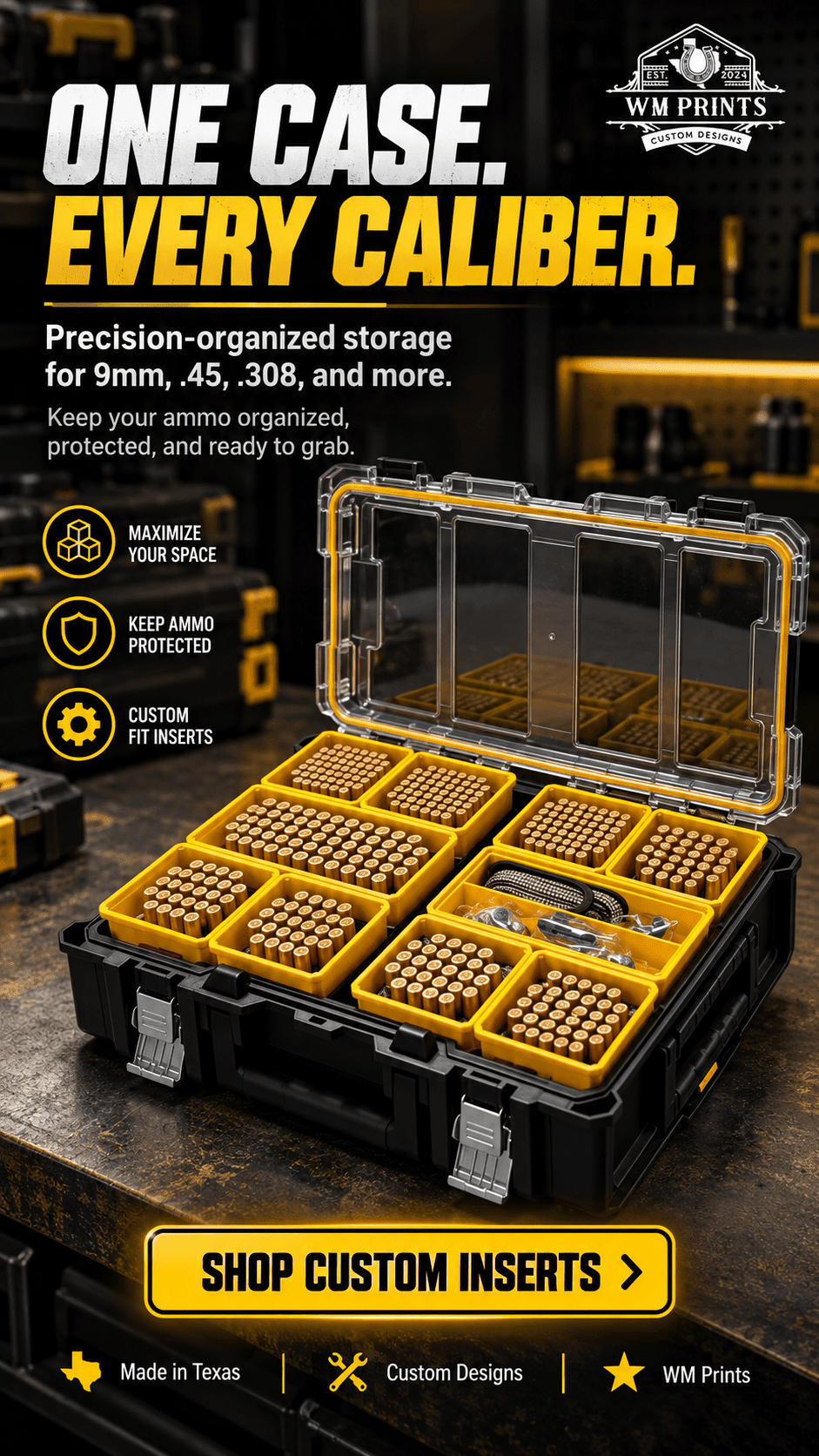 Revolutionize Your Ammunition Storage with Made for DeWalt Tough System 2.0 Inserts - WM Prints LLC