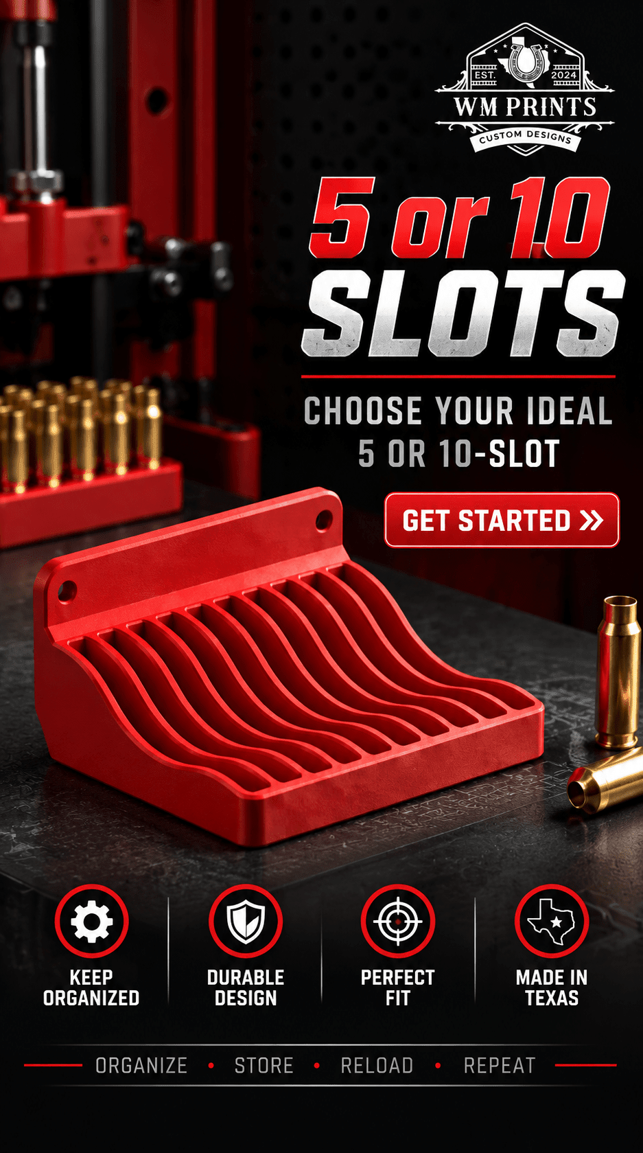 Streamline Your Reloading Process with Our Shell Plate Holder for Hornady - WM Prints LLC