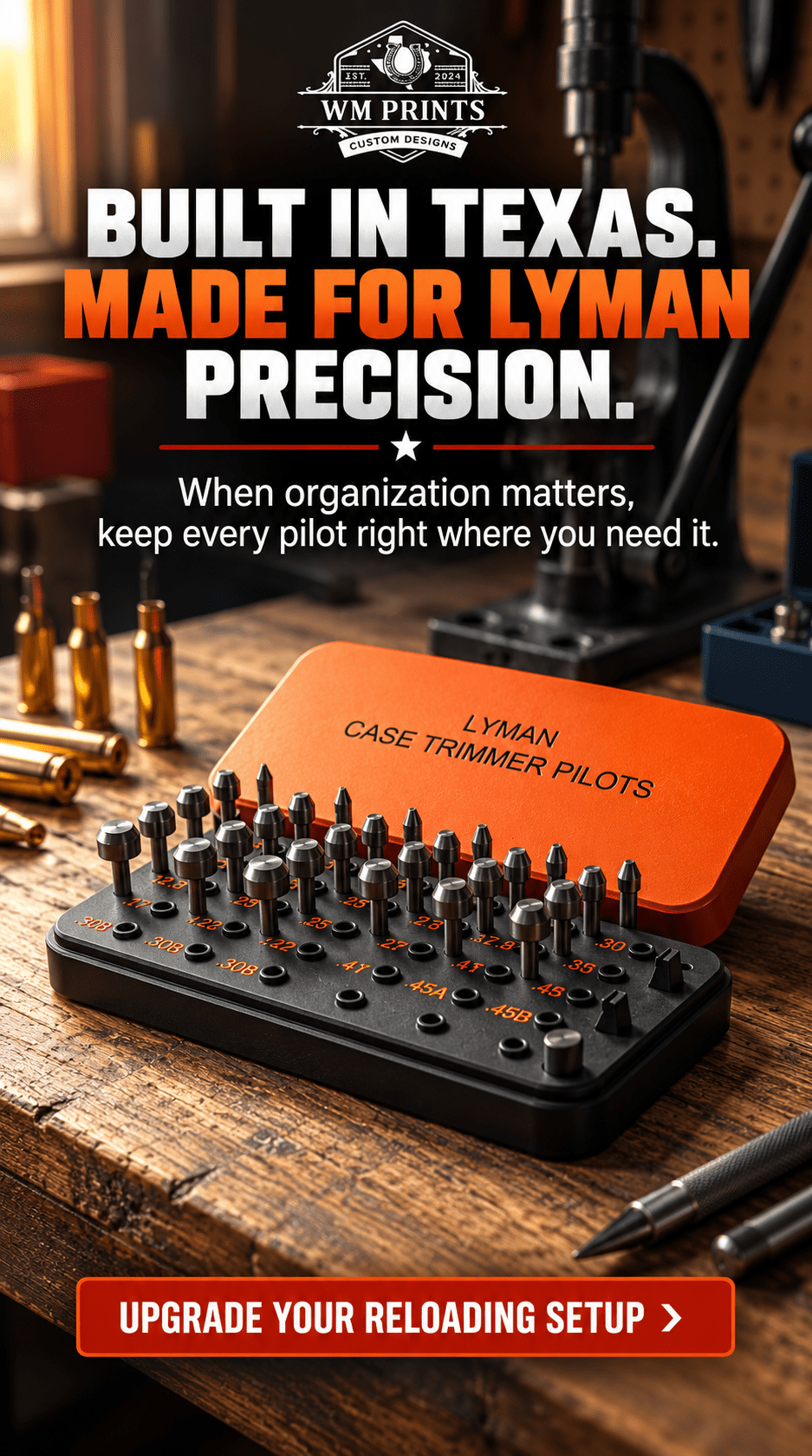 Unlock Precision with the Made for LYMAN Case Trimmer Pilots Holder - WM Prints LLC