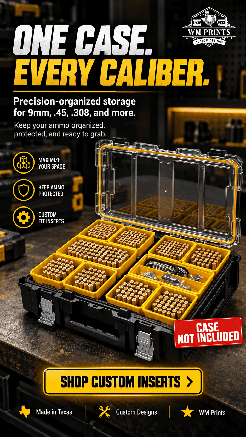 Unlock Superior Organization with Tailor-Made DeWalt Tough System 2.0 Ammo Inserts - WM Prints LLC