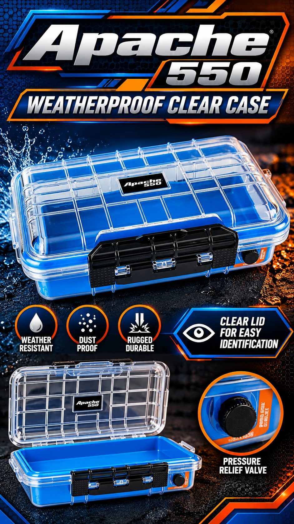 Apache 550 Clear | Rugged Storage &amp; Ammo Case | WM Prints