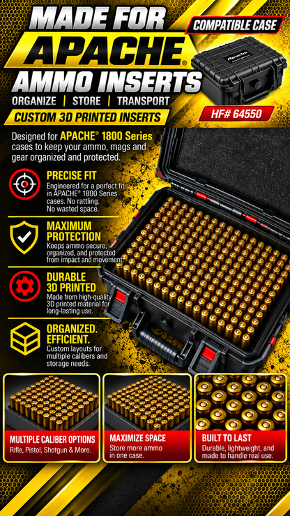 Made for Apache 1800 Series ammo and storage inserts.