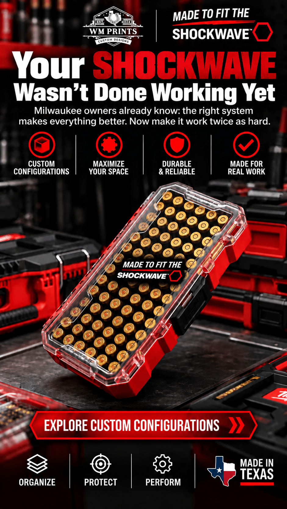 Made for Milwaukee Shockwave Ammo Inserts.