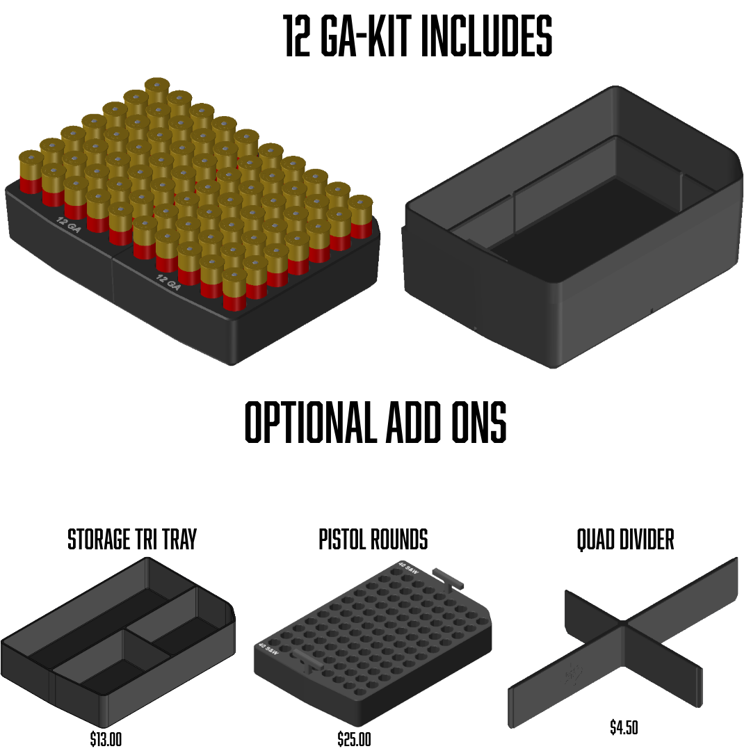 Pelican™ Vault V100 Ammo Insert kits.