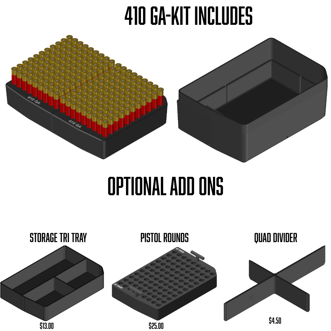Pelican™ Vault V100 Ammo Insert kits.