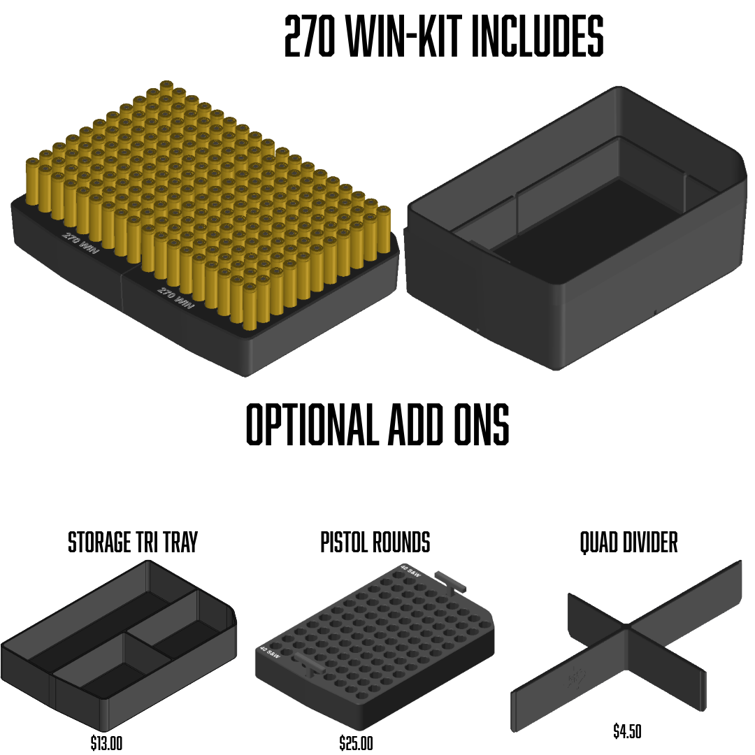 Pelican™ Vault V100 Ammo Insert kits.