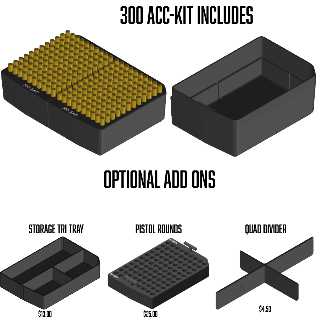 Pelican™ Vault V100 Ammo Insert kits.