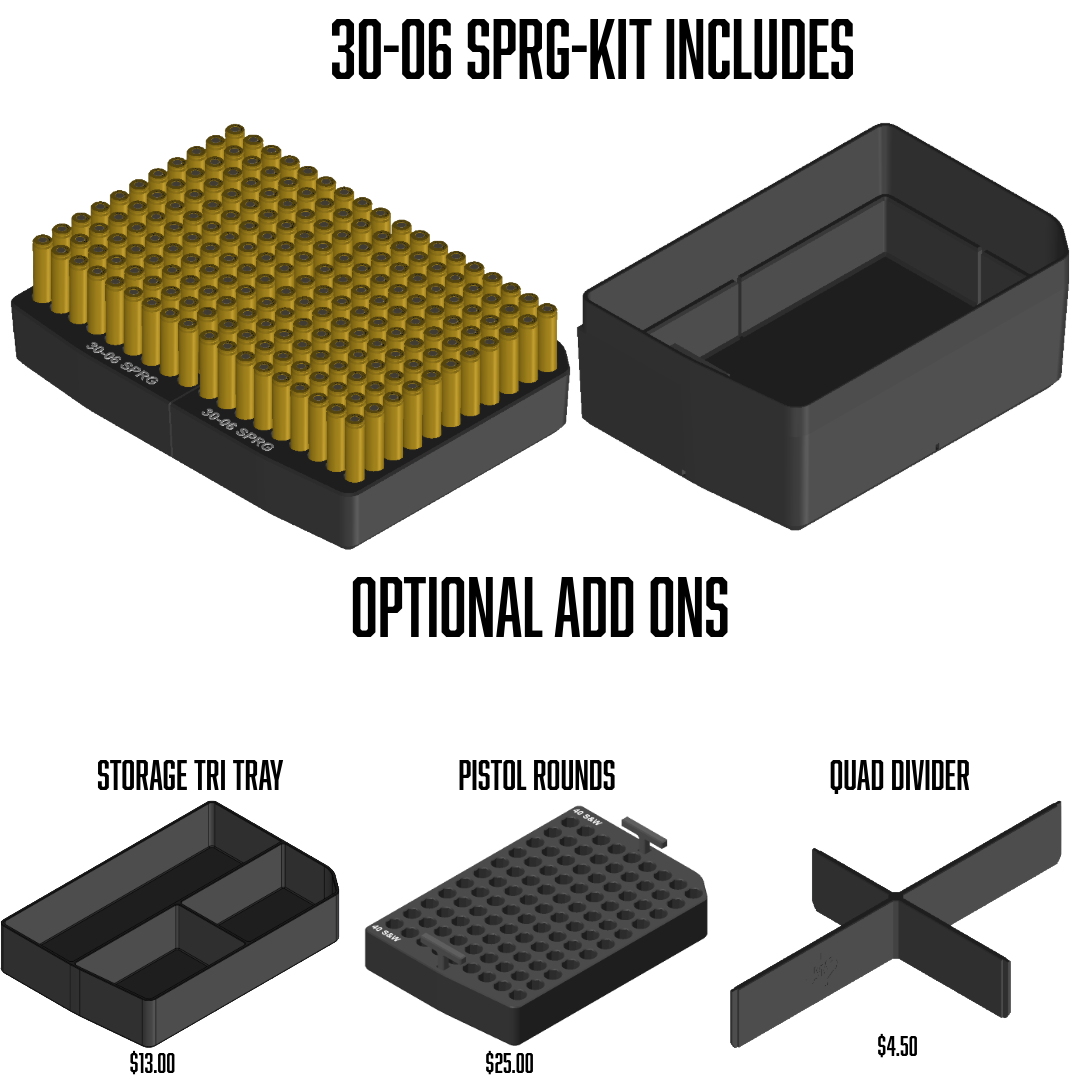 Pelican™ Vault V100 Ammo Insert kits.