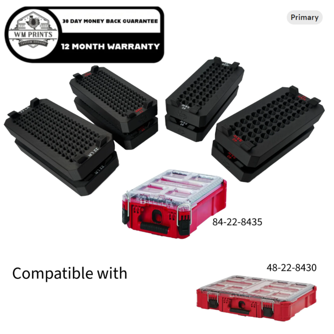 Milwaukee Packout compatible Ammo Inserts double stack.