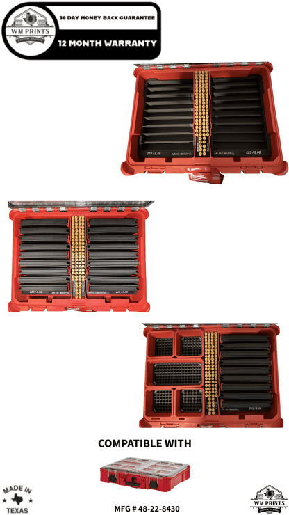 AR - 15 Magazine Insert – Precision Fit for Milwaukee PACKOUT 48 - 22 - 8430 (Left &amp; Right Side Compatible) - WM Prints LLC