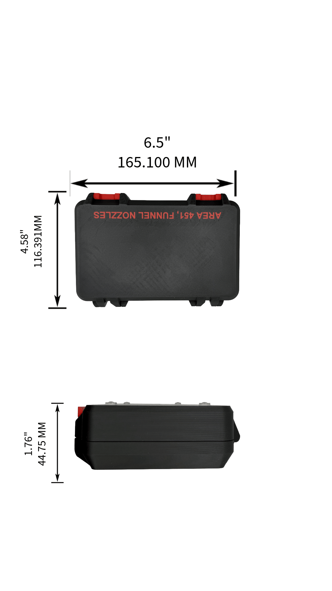 Area 451 Funnel Nozzle Hard Case | Durable Hinged Protection - WM Prints LLC