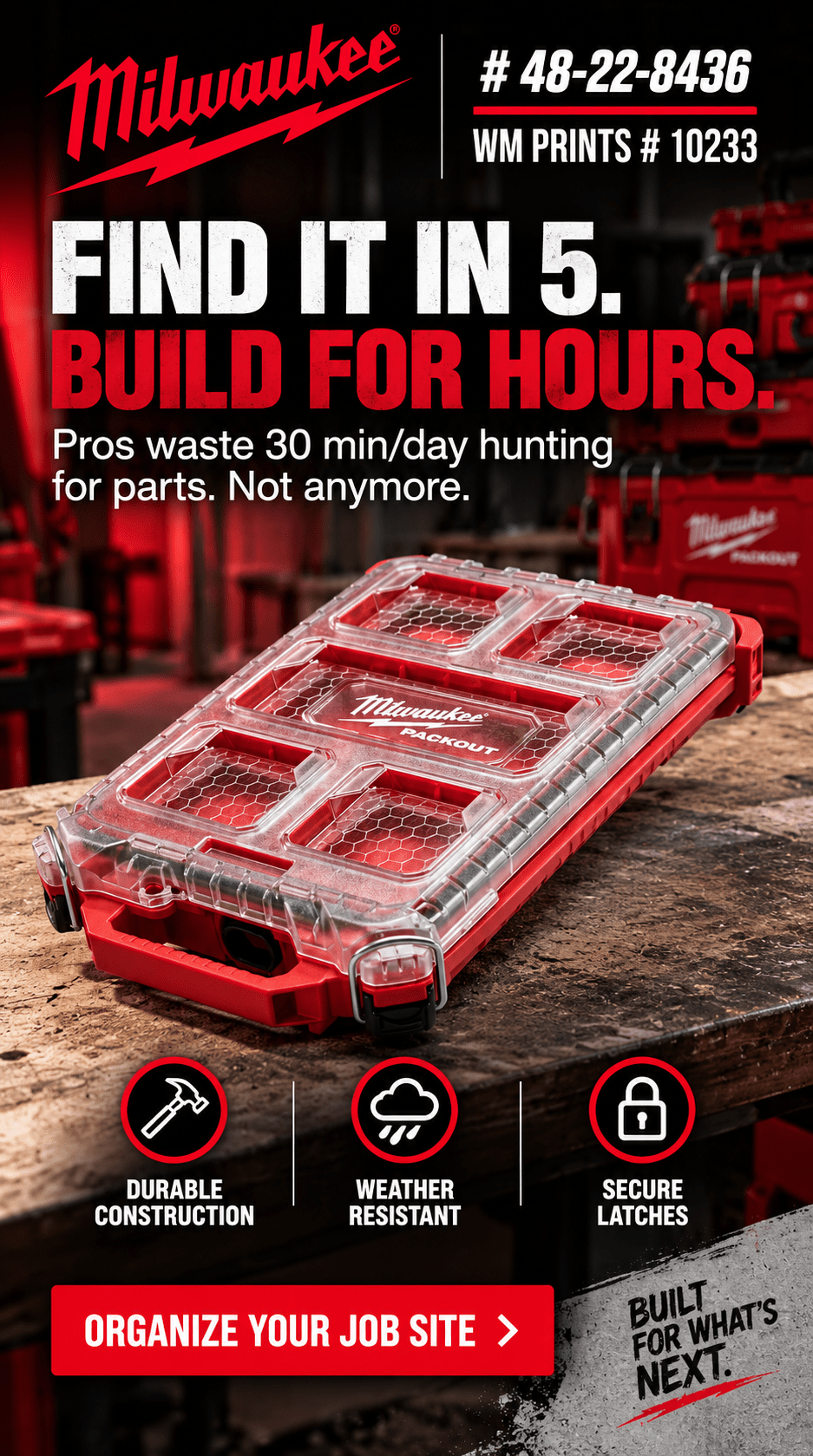CASE, PACKOUT, COMPACT, LP, 5 BIN - WM Prints LLC