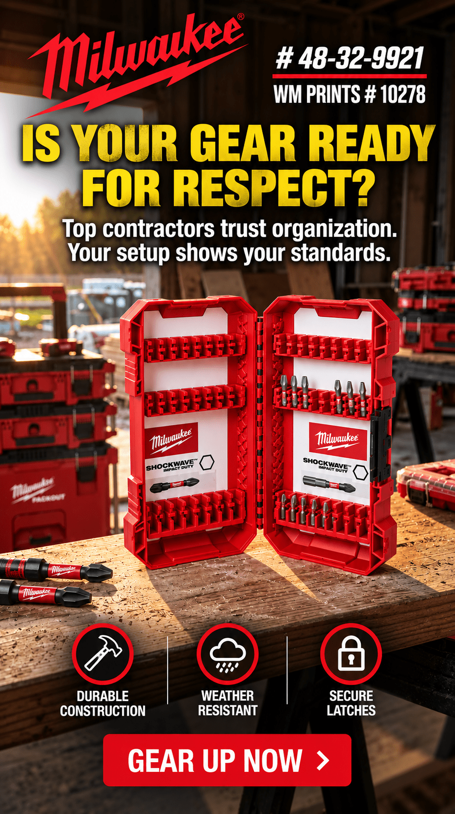 CASE, SHOCKWAVE, MILWAUKEE, DP, RED (48-32-9921) - WM Prints LLC