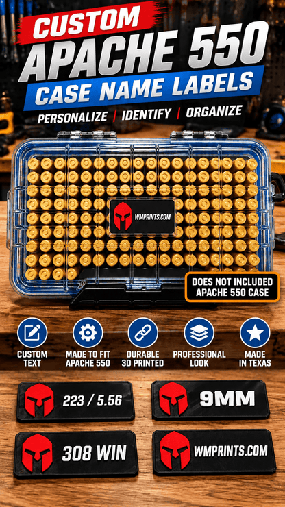 Custom Apache Case Name Badges for 550 series. (For text mainly) Custom logo&