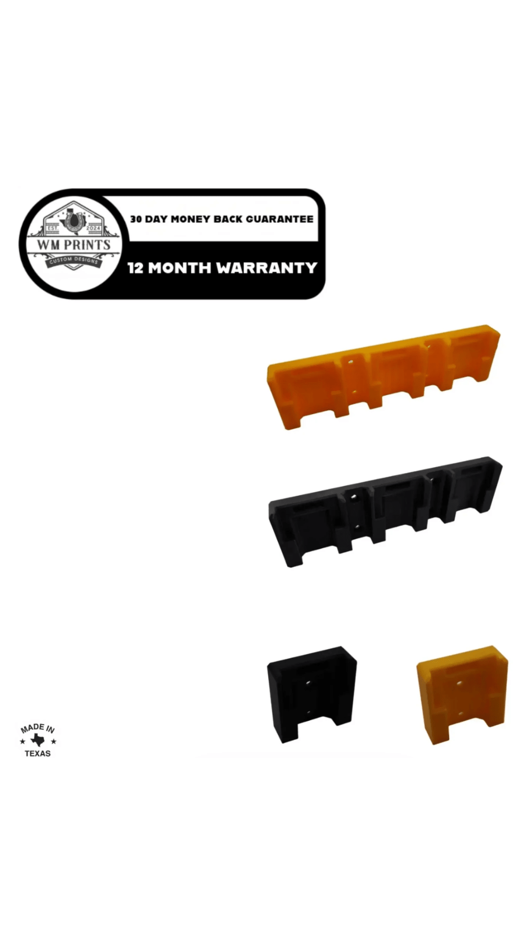DeWalt 20v compatible battery type wall mounts - WM Prints LLC
