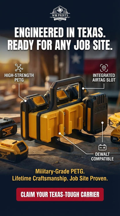 DeWalt battery type compatible carrier. - WM Prints LLC