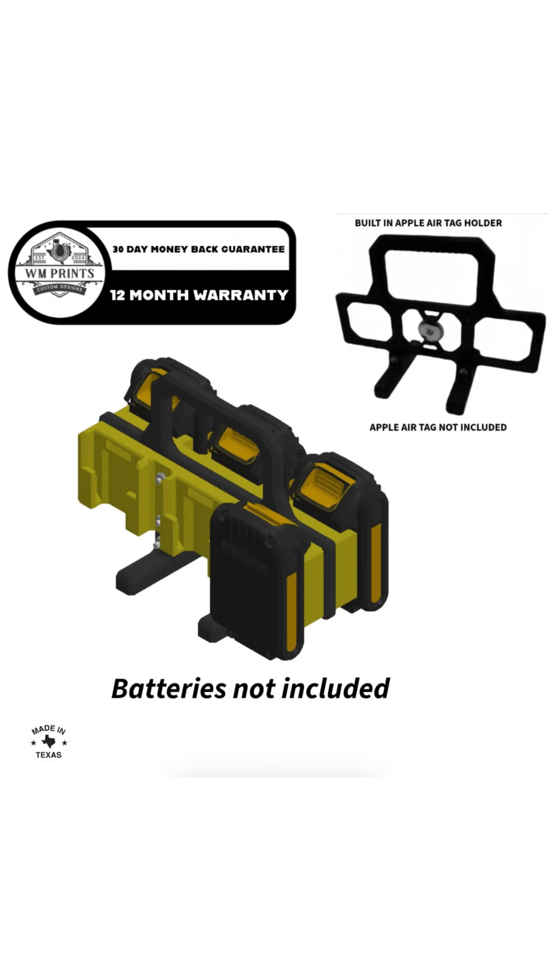 DeWalt battery type compatible carrier. - WM Prints LLC
