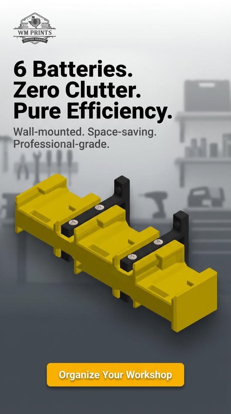 DeWalt Battery Wall Mount Holders - WM Prints LLC